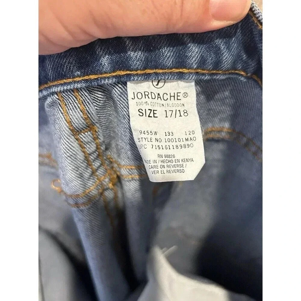 Jordache Womens Vintage High Rise Tapered Leg Jeans Medium Wash Blue‎ Size 17/18